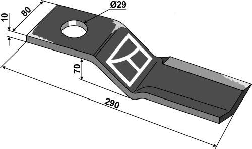 Messer 290x80mm, links geeignet für: Seppi Hammerslagler, Y-knive, knive, bio knive