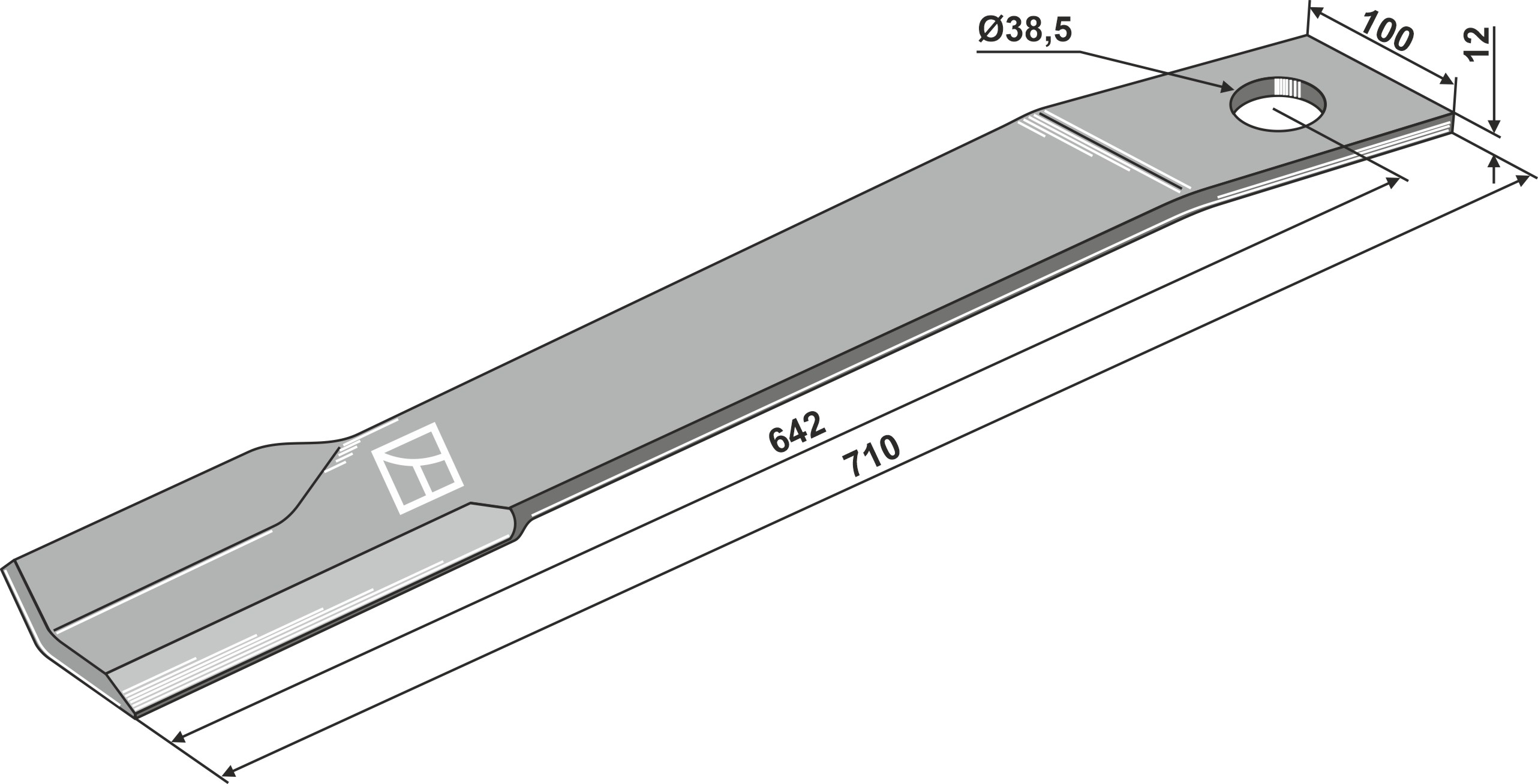 Mähermesser 710mm - links geeignet für: Schulte Косилочный нож , Противорежущая пластина