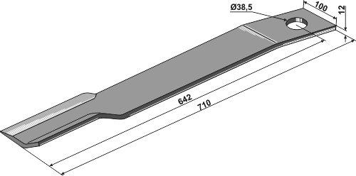 Mähermesser 710mm - rechts geeignet für: Schulte Knive, modskærknive