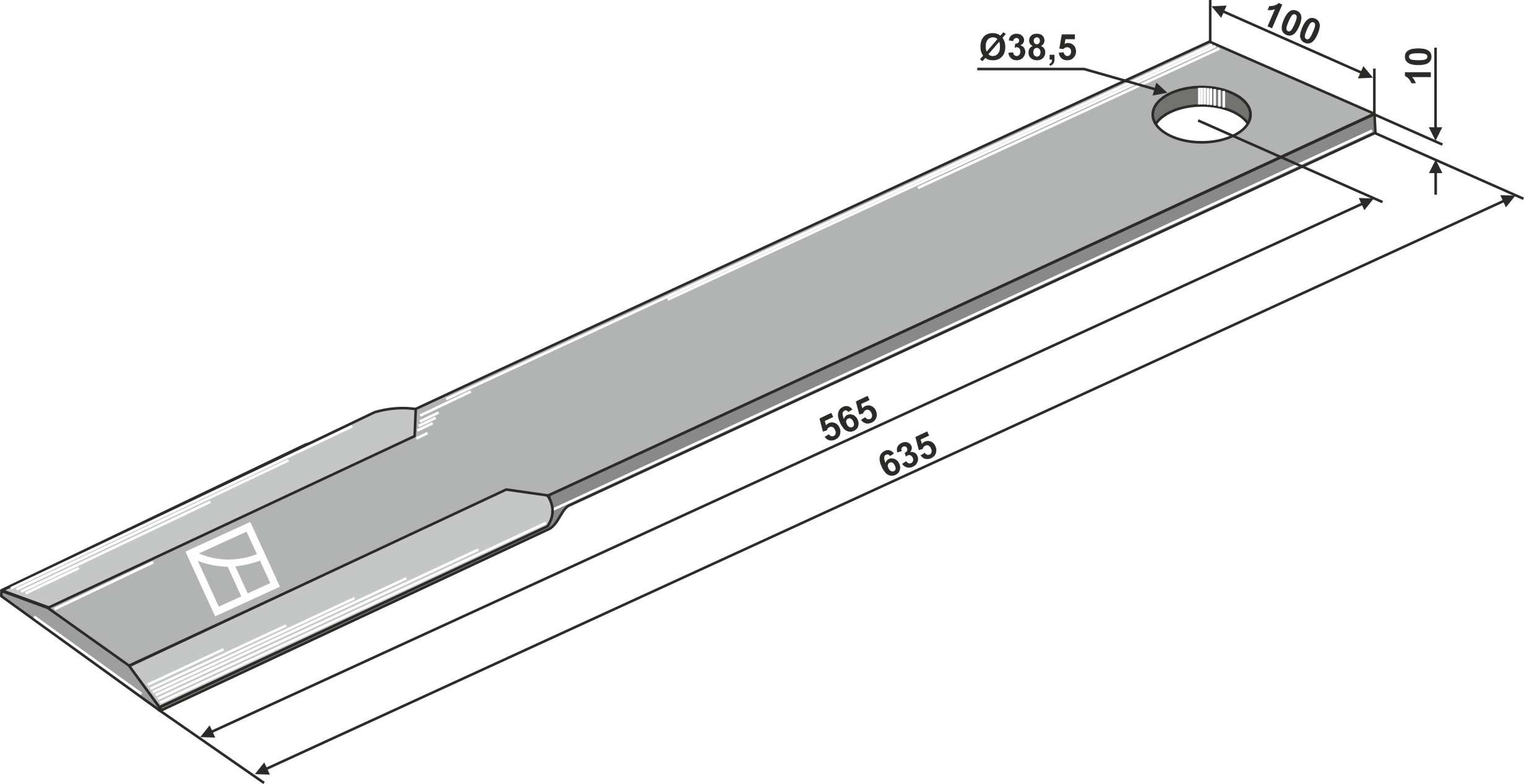 Mähermesser 635mm geeignet für: Schulte Косилочный нож , Противорежущая пластина