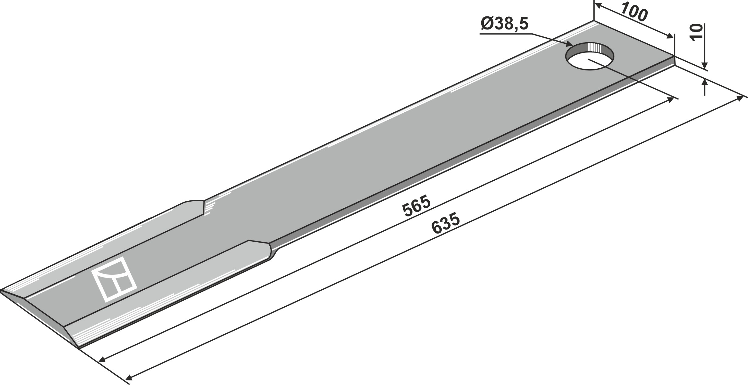 Mähermesser 635mm geeignet für: Schulte Facas , facas de contra corte