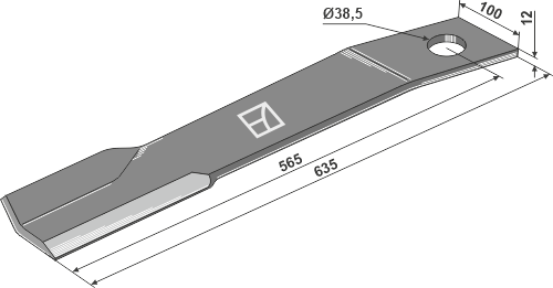 Mähermesser 635mm - links geeignet für: Schulte Knive, modskærknive