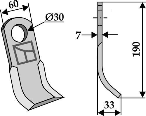 Y-Messer 190x60mm geeignet für: Saxonia Y-knive