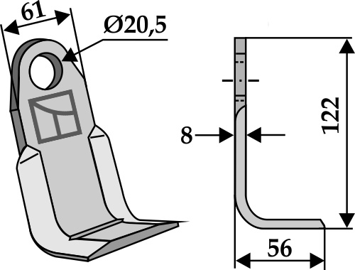 Winkelmesser geeignet für: Perfect Hamerklepels, hamerklepels PTA, klepelmessen, gebogen messen, haaks messen