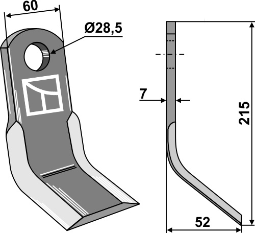 Y-Messer 215x60mm geeignet für: Sauerburger Pruning hammers, pruning hammer PTA, Y-blades, blades 