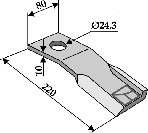 Schlegel - rechts geeignet für: Humus Schlegel, Y-Messer, Wechselkilingen, Mähmesser, Hammerschlegel, Hammerschlegel PTA