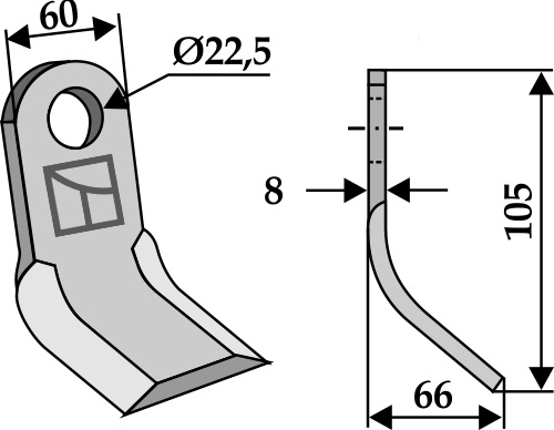 Y-Messer geeignet für: Sicma Hamerklepels, hamerklepels PTA