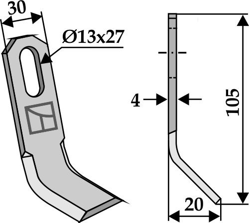 Y-Messer 105x30mm geeignet für: Iseki Y-knive