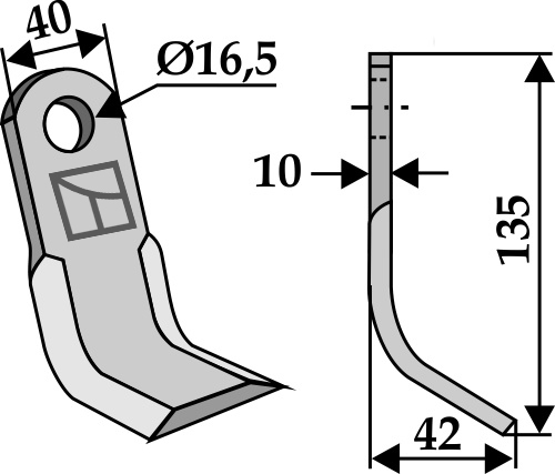 Y-Messer geeignet für: Kverneland Martillos de trituradora, cuchillas Y, cuchillas, martillos 