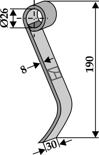 Schlegel 190x30mm geeignet für: Maschio / Gaspardo Y-blades, flails, pruning hammers, pruning hammers PTA
