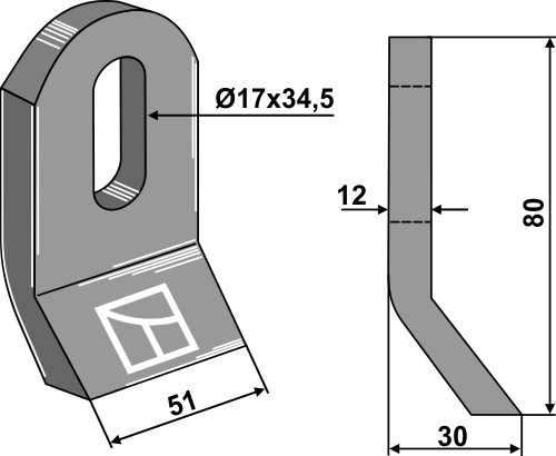 Schlegel 80x50mm geeignet für: Müthing Hammerslagler, hammerslagler PTA, Y-knive, slagle