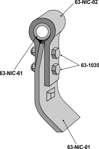 Schlegel mit Halter, Buchse und Klinge komplett montiert geeignet für: Gyro Cuchilla montada con soporte, separador y tornillo, cuchilla, soporte