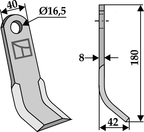 Y-Messer 180x40mm geeignet für: Nobili Pruning hammers, pruning hammer PTA, Y-blades, L-blades, twiested blades