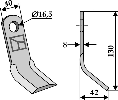 Y-Messer 130x40mm geeignet für: Zampini Y-blades