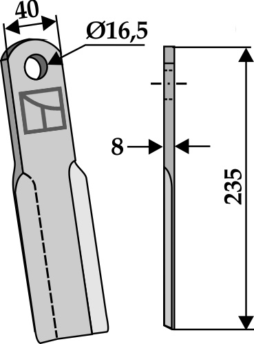 Gerades Messer geeignet für: Nobili Hammerslagler, hammerslagler PTA, Y-knive, knive, slagle, L-knive,slagle kniv vredet