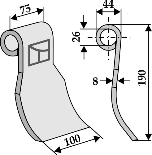 Schlegel 190x75mm geeignet für: Pegoraro Hammerslagler, Slagle, Y-knive, knive