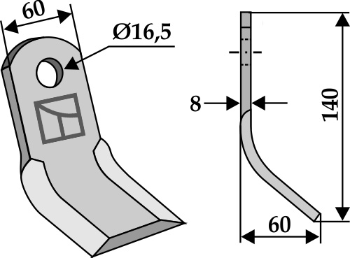 Y-Messer geeignet für: Orsi Hamerklepels, hamerklepels PTA, Y-messen, klepel