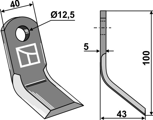 Y-Messer 100x40mm geeignet für: Grillo Y-blades