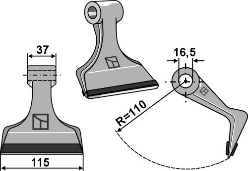 Hammerschlegel 115x37mm - PTA geeignet für: Fehrenbach Slagle, Y-knive, bio knive, hammerslagler, hammerslagler PTA