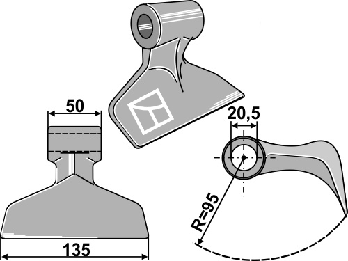 Hammerschlegel geeignet für: Berti Couteaux-Y, fléaux, marteaux broyeurs, marteau broyeur PTA