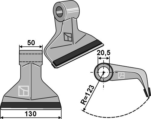 Hammerschlegel 130x50mm - PTA geeignet für: Sauerburger Pruning hammers, pruning hammer PTA, Y-blades, blades 