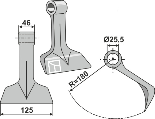 Hammerschlegel 125x46mm geeignet für: Maschio / Gaspardo Y-blades, flails, pruning hammers, pruning hammers PTA