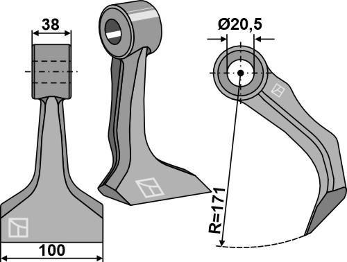 Hammerschlegel 110x38mm geeignet für: Berti Y-blades, flails, pruning hammers, pruning hammer PTA
