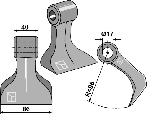 Hammerschlegel 86x40mm geeignet für: Berti Y-blades, flails, pruning hammers, pruning hammer PTA