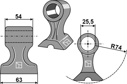 Hammerschlegel 63x54mm geeignet für: Berti Y-blades, flails, pruning hammers, pruning hammer PTA