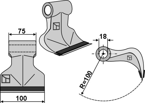 Hammerschlegel 100x75mm - PTA geeignet für: Dragone Y-blades, pruning hammers, pruning hammers PTA