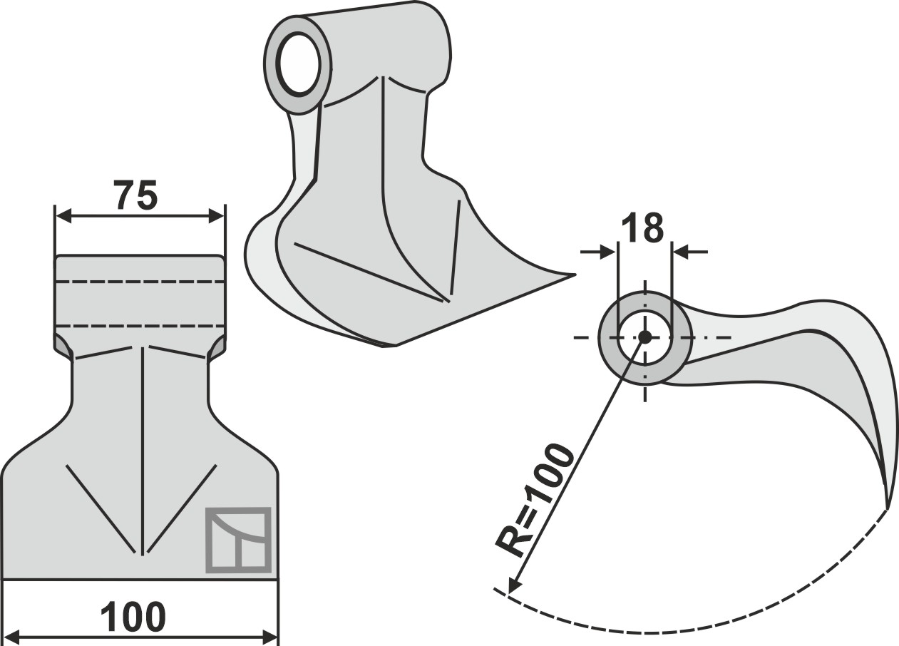 Hammerschlegel 100x75mm geeignet für: Dragone Y-blades, pruning hammers, pruning hammers PTA