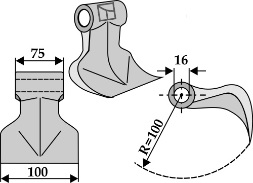 Hammerschlegel 100x75mm geeignet für: Dragone Y-blades, pruning hammers, pruning hammers PTA