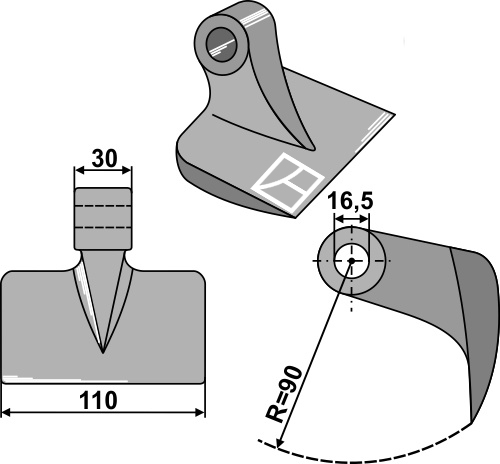 Hammerschlegel 110x30mm geeignet für: Meritano Pruning hammers 