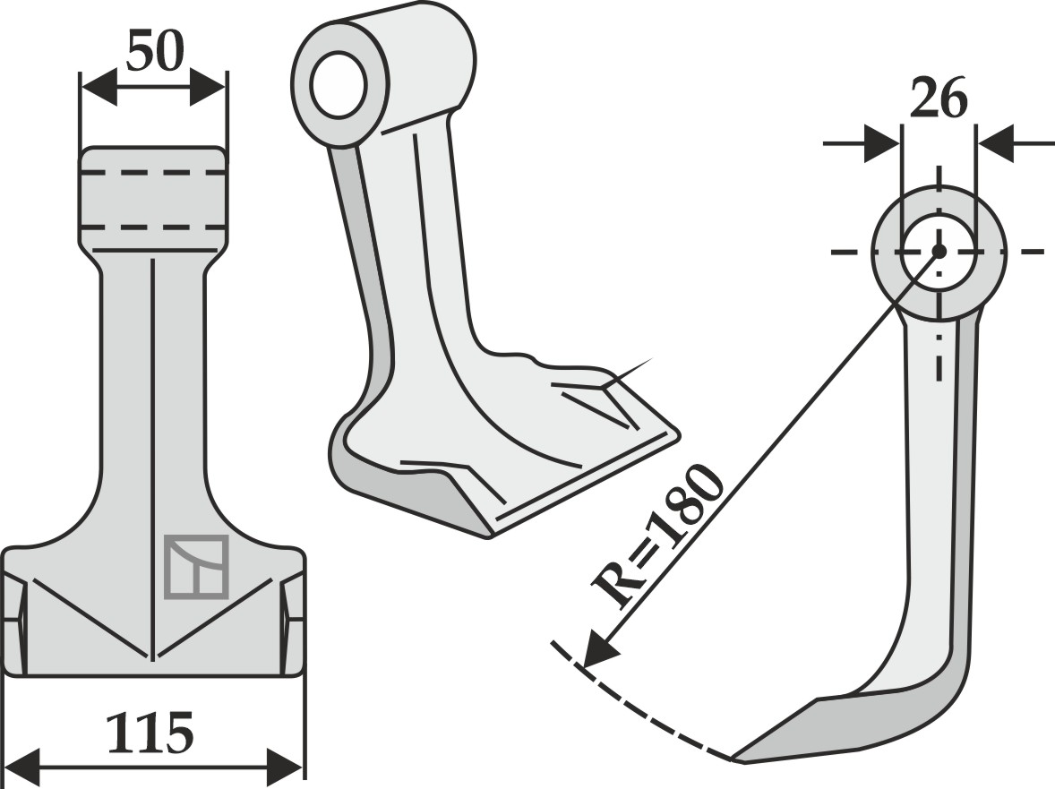 Hammerschlegel geeignet für: Maschio / Gaspardo Y-messen, klepels, hamerklepels, hamerklepels PTA