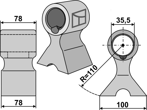 Hammerschlegel 78x78mm geeignet für: Seppi Hammerslagler, Y-knive, knive, bio knive