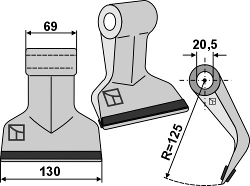 Hammerschlegel 130x69mm - PTA geeignet für: Sauerburger Pruning hammers, pruning hammer PTA, Y-blades, blades 