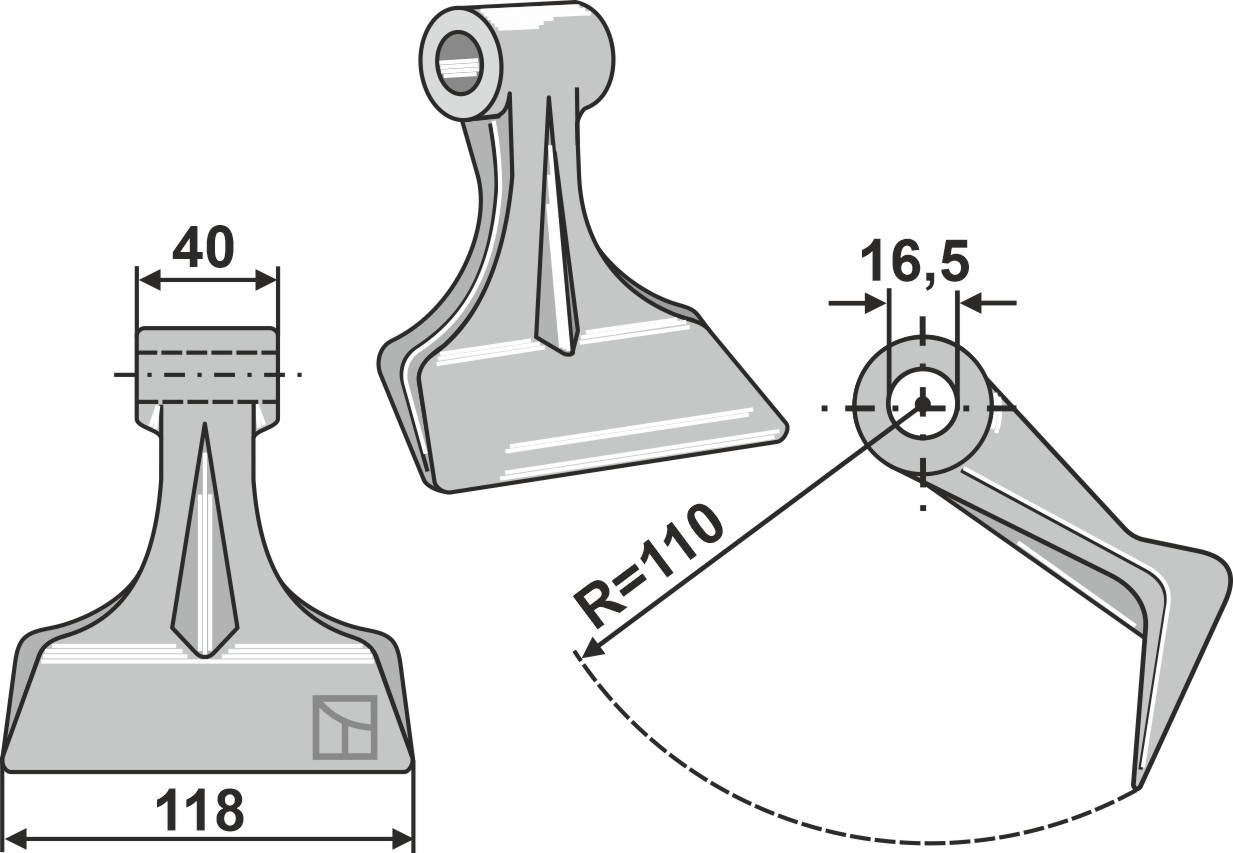 Hammerschlegel 118x40mm geeignet für: Maschio / Gaspardo Y-blades, flails, pruning hammers, pruning hammers PTA