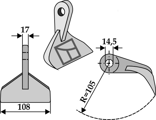 Hammerschlegel 108x17mm geeignet für: Muratori Y-blades, flails, straight blades, pruning hammers, pruning hammers PTA 