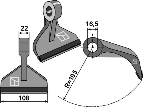 Hammerschlegel 108x22mm - PTA geeignet für: Perfect Pruning hammers, pruning hammer PTA, flails, arched blades, L blades