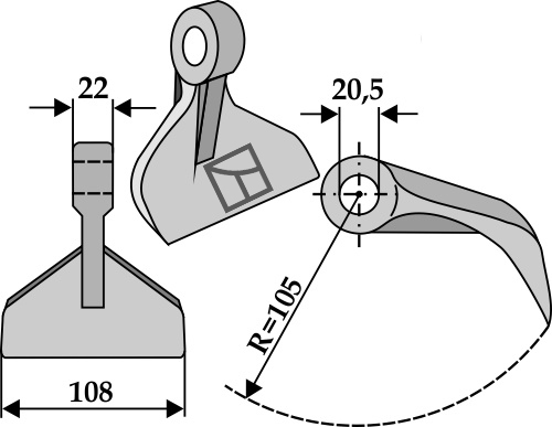 Hammerschlegel 108x22mm geeignet für: Perfect Pruning hammers, pruning hammer PTA, flails, arched blades, L blades