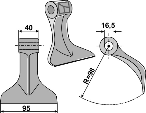 Hammerschlegel 95x40mm geeignet für: Agricom Marteaux broyeurs, marteau broyeur PTA