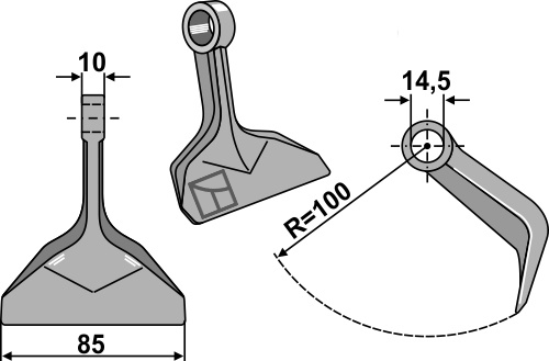 Hammerschlegel 85x10mm geeignet für: Muratori Y-blades, flails, straight blades, pruning hammers, pruning hammers PTA 