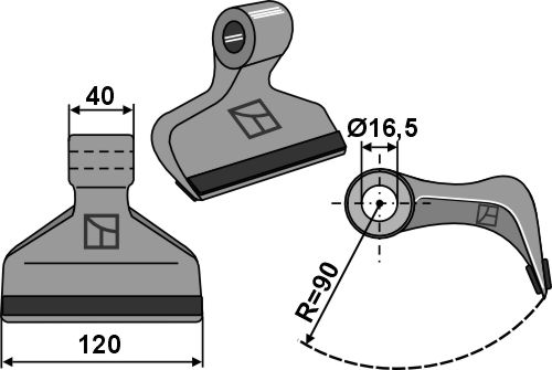 Pruning hammer 120x40mm - PTA geeignet für: Zanon Pruning hammers, pruning hammer PTA, Y-blades