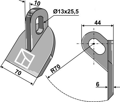 Hammerschlegel 70x10mm geeignet für: Müthing Hammerslagler, hammerslagler PTA, Y-knive, slagle