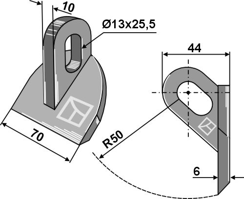 Hammerschlegel geeignet für: Müthing Marteaux broyeurs, marteau broyeur PTA, couteaux-Y, fléaux