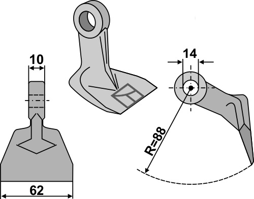 Hammerschlegel geeignet für: Mc Connel Marteaux broyeurs, couteaux-Y, couteaux broyeurs, fléaux