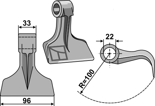 Hammerschlegel geeignet für: Kuhn Y-messen, haaks-messen, hamerklepels, hamerklepels PTA
