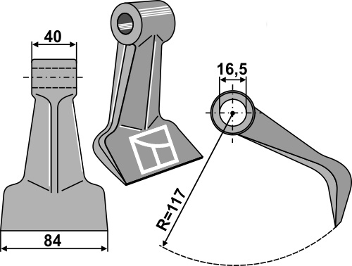Hammerschlegel 84x40mm geeignet für: Tierre Hammerslagler, Y-knive
