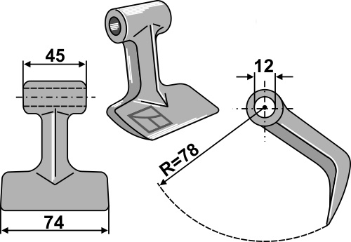 Hammerschlegel 74x45mm geeignet für: Irus Y-blades, flails, pruning hammers 