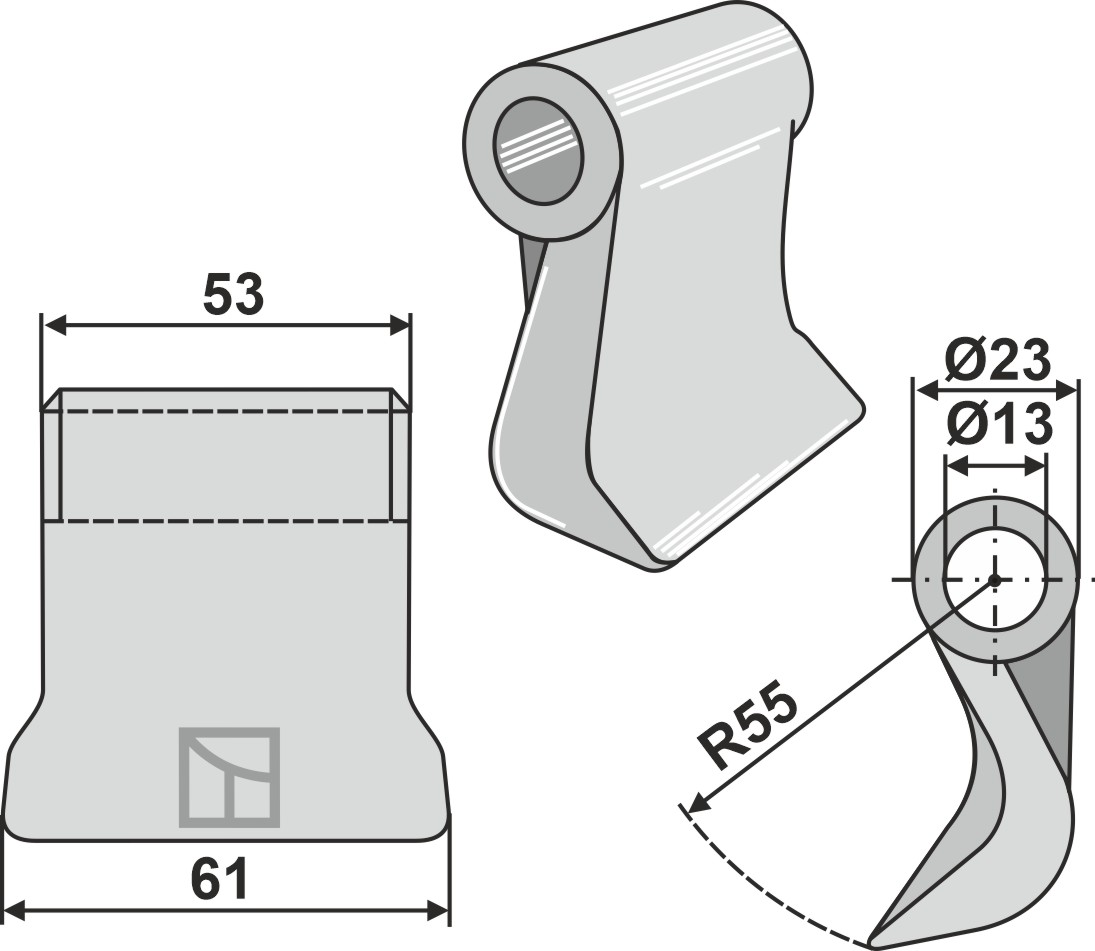 Hammerschlegel 61x53mm geeignet für: Dücker Y-knive, slagle, hammerslagler 